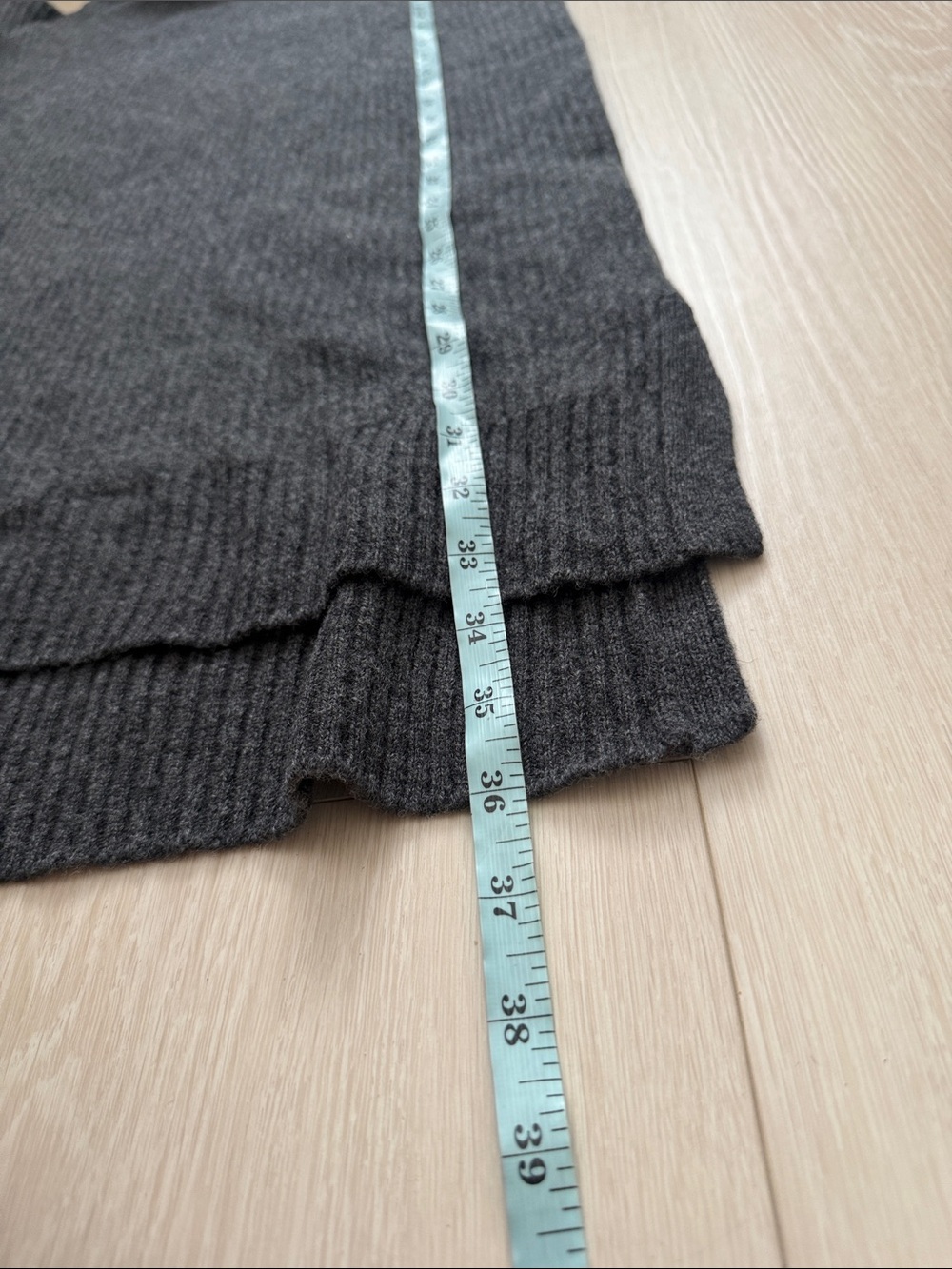 Madewell Dark Merino Wool Charcoal Ribbed Turtleneck Sweater Dress - Picture 6 of 9